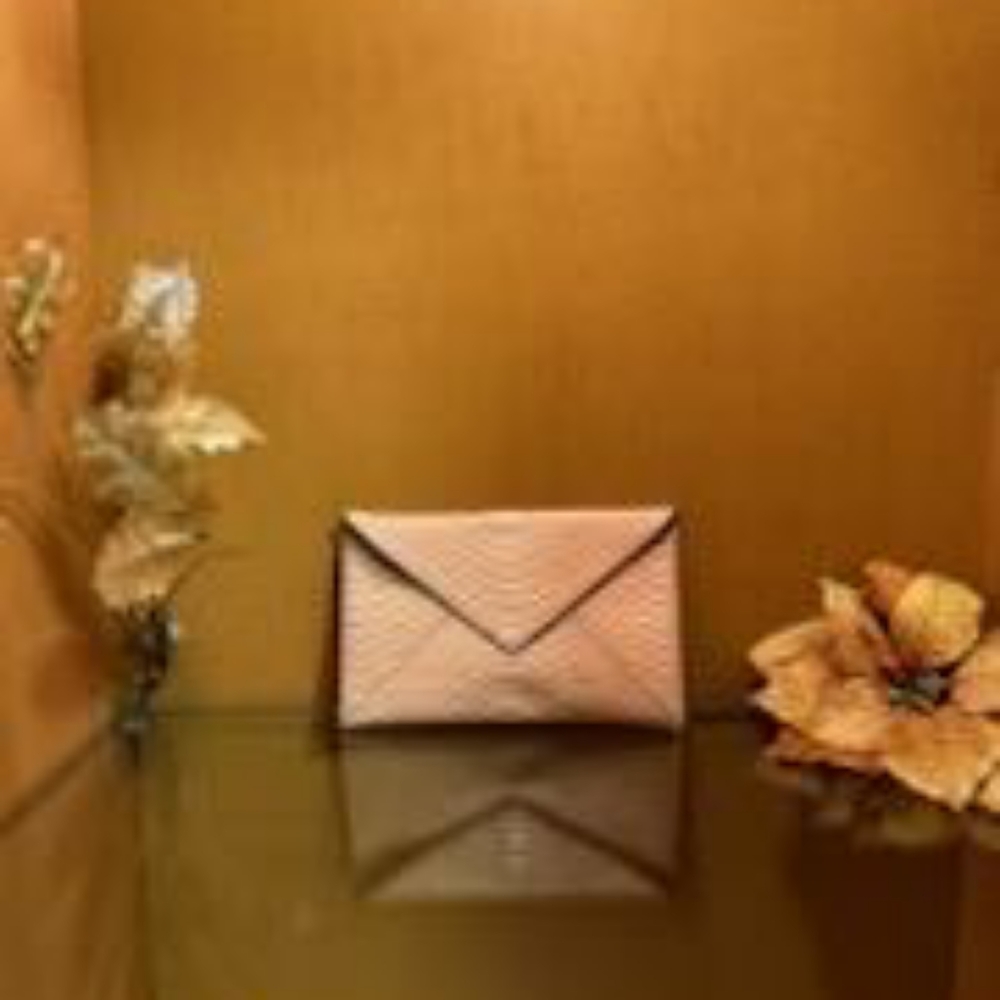 Loeffler Randall Tan Croc Leather Small Clutch